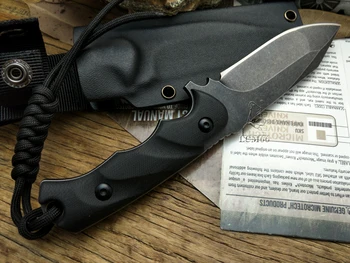 LCM66 cuchillo de caza Táctica Fija Pequeña Cuchillos de acero D2 G10 mango de Cuchillo de Supervivencia,F0X Camping Portátil al aire libre cuchillo recto