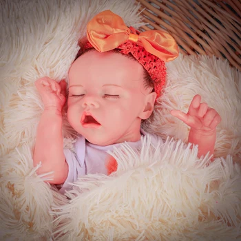 17 Pulgadas Realista Realista Reborn Baby Doll Niña Adorable de los Recién nacidos de MUÑECA de Juguete de Baño con los Ojos cerrados Bonecas Juguetes Para el Niño