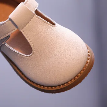 Primavera Otoño De Nuevo De Las Niñas De Bebé De Cuero Genuino Zapatos De Niño Niña Pisos Negro Color Beige Zapatos De Bebé