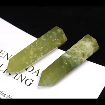 1pc el Natural de Cristal de Punto de jade Verde de Sanación Obelisco reseda Cuarzo Varita verde Adorno para la Decoración del Hogar, la Energía Reiki Piedra