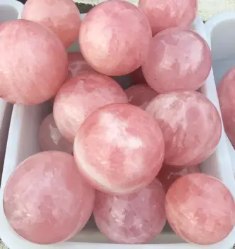 9.5-10 cm de diámetro natural de color rosa de la rosa bola de cristal tratamiento viento y el agua, la bola de mayoreo + entrega gratuita