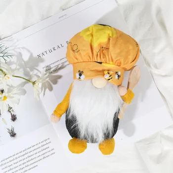 2PCS Dulce Gnome Felpa Muñecas con una Larga Barba Amarilla Par de Juguetes de la Decoración para el Día de san Valentín Regalo de Boda B88