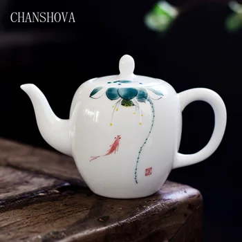 CHANSHOVA China pintado a mano en blanco de porcelana fina Tetera 230ml chino Tradicional Cerámica moderna pequeña olla de Té Hervidor H286