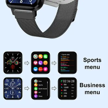 DTX reloj Inteligente para los hombres 1.78 pulgadas HD de Pantalla de la prenda Impermeable IP68 Monitor de Frecuencia Cardíaca de Fitness Tracker Smartwatch para Android IOS