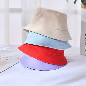 Adultos coreano de Verano para Niños Plegable Sombrero de Cubo de Color Sólido de Hip Hop de Ala Ancha Playa de Protección UV Superior alrededor del protector solar Gorra de Pescador