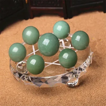 Naturales de cristal dongling verde jade jade pelota de siete estrellas de la matriz de
