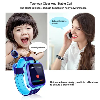 Impermeable Q12 Reloj Inteligente Multifunción Niños Digital reloj de Pulsera de Bebé de Teléfono del Reloj para IOS, Android Niños de Juguete de Regalo