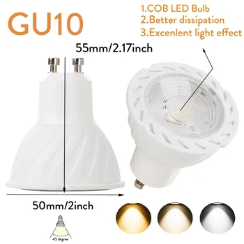 Dimmable LED GU10 Bombilla LED Proyector de la Lámpara GU10 3000K 4000K 6500K 110V 220V de Iluminación LED de la Lámpara Lampada Bombillas LED Spotlight