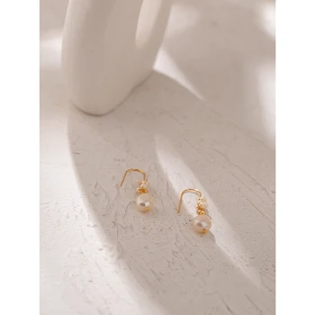 Yhpup de Moda Original Perlas Naturales Cuelgan Aretes de Cobre de Lujo Barroco Manual de la Joyería para las Mujeres de la Novia de la Joyería de Regalo de 2020