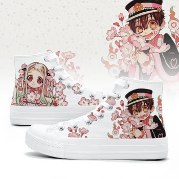 Unisex Anime Aseo Enlazado a Hanako-kun Nene Yashiro Casual de Tobillo Zapatos de Lona de muy buen gusto Estudiante plimsolls pato zapatos Zapatillas de deporte 02