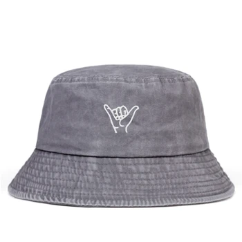 De moda de algodón salvaje Lavado pescador sombrero de HANG LOOSE bordado de gorras para el sol Personalizable Sombrero de hip hop sombrero sombrero de cubo de sombreros de panamá