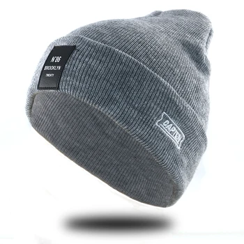 Nueva BROOKLYN gorro para las mujeres de los hombres de algodón suave de la moda de sombreros de invierno con la etiqueta N86 de punto gorros de hip hop gorro de esquí caliente