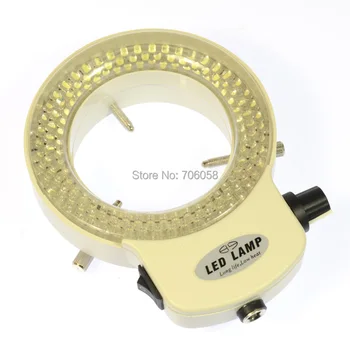 Ajustable 144 Anillo de Luz LED de luz de la Lámpara Para la Industria Microscopio Estéreo Cámara Digital Lupa con Adaptador de Alimentación Blanco