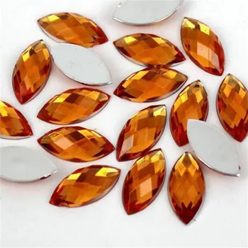 MHS.SOL Naranja Celosía Facetas de Acrílico Rhinestone Caballo de Forma de los Ojos de las planas de diamante de imitación De la joyería de Accesorios de la ropa