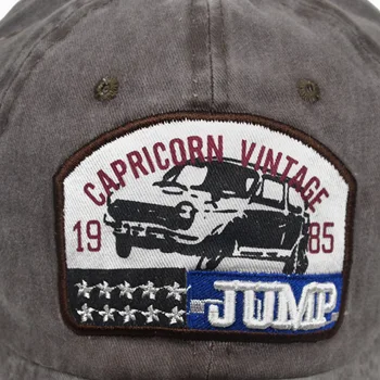 Bordado de Letras JUMP1985 de Mezclilla Viejos Lavado Gorra de Béisbol de las Señoras Salvaje Huesos Daddy Tapa de Hombres, Hip Hop Skully Cap