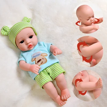 35CM de Abrir los Ojos de Reborn Baby Doll Completa del Cuerpo de Silicona Muñecas del Bebé Sin Función Suave que simula la vida Real Reborn Bebe Juguetes NINGUNA muchacha de Pelo de la Muñeca