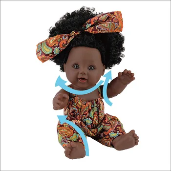 2020 negro muñeca reborn pelo afro 30cm 12 renacer de baño pop muñecas bebé recién nacido lleno de silicona muñeca del bebé vivo juguete poupee