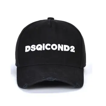 DSQICOND2 en blanco y negro minimalista de tenis palo DSQ de alta calidad de los hombres de sombreros personalizados de diseño de logotipo de la tapa de los hombres de sombrero de papá