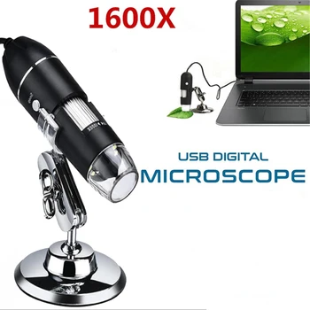 1600x USB 2.0 Microscopio Digital de la Computadora de Mano para Niños Microscopio Lupa w/ Stand Para 2000/2003 / XP / Vista / 7/8/10