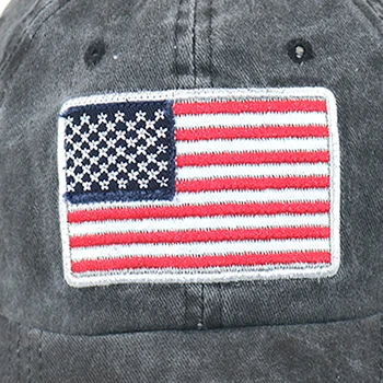 De algodón lavado con NOSOTROS bordado de la Bandera de la correa de gorra de béisbol de los hombres de las mujeres suave de la moda de sombreros de papá curva snapback hat