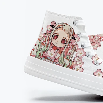 Unisex Anime Aseo Enlazado a Hanako-kun Nene Yashiro Casual de Tobillo Zapatos de Lona de muy buen gusto Estudiante plimsolls pato zapatos Zapatillas de deporte 02