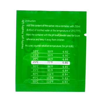 20pcs/lot PH Medida de Calibración de la Solución Buffer en Polvo 4.00 y 6.86 Punto de Calibración 20% de descuento