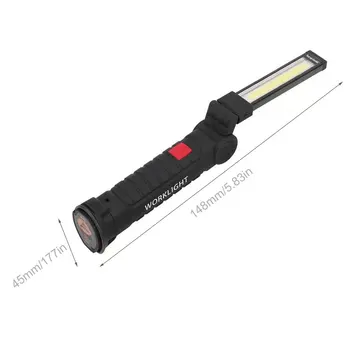 USB portátil Plegable al aire libre de la MAZORCA Brillante+LED Recargable Inalámbrico de Trabajo de Emergencia Luz de la Antorcha de la Linterna a la Mano de Inspección de la Lámpara