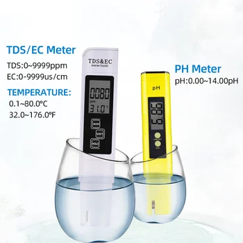 2pcs Medidor Digital de PH 0.0-14.0 ORP Medidor de TDS Probador 0-9990ppm CE Metros de la Pureza del Agua de Monitor de Filtro de Acuario de la Piscina con un 40%de descuento