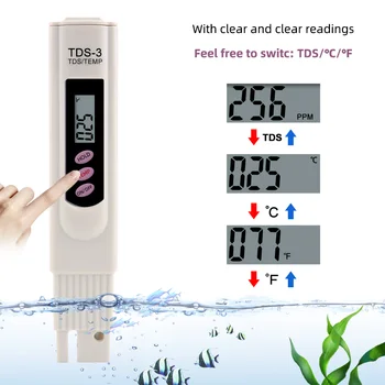 10pcs TDS-3 Digital Tds Medidor de la Calidad del Agua de Pureza Probador 0-9999 ppm para el Acuario,el Agua de la Bebida,la Piscina,el Spa,la Jardinería