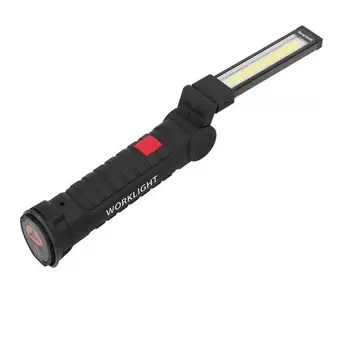 USB portátil Plegable al aire libre de la MAZORCA Brillante+LED Recargable Inalámbrico de Trabajo de Emergencia Luz de la Antorcha de la Linterna a la Mano de Inspección de la Lámpara