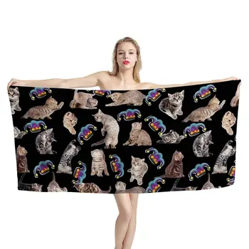HUGSIDEA Algodón 75x150cm Lobo de Impresión Toalla de Playa para Mujer Suave Absorbente cuarto de Baño Toallas de Baño de los Adultos Ducha Toalla de Cara Manta