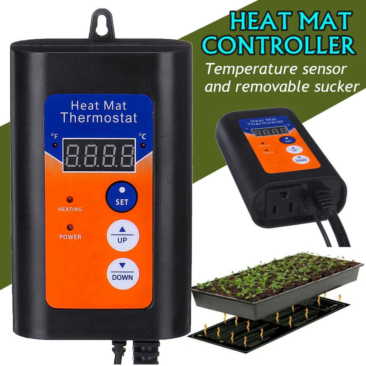 Estera de semilla de temperatura termostato almohadilla de planta sistema de calefacción controlador Lámpara